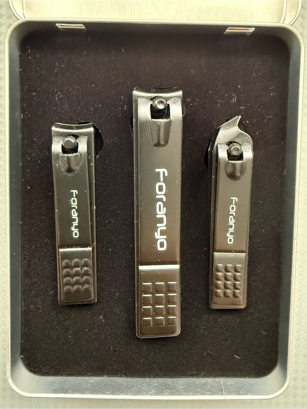 Foranyo Black Nail Clipper Set - 3 Piece
